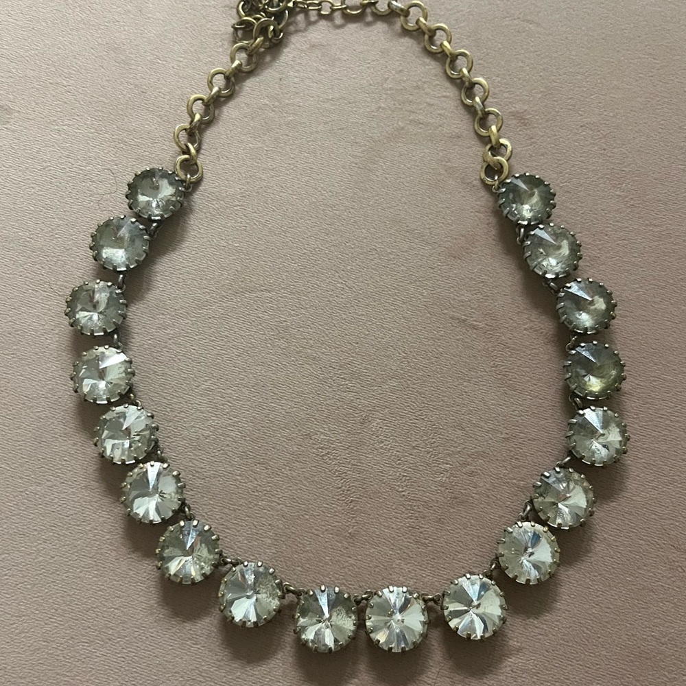JCrew Single Strand Silver Jewel Necklace